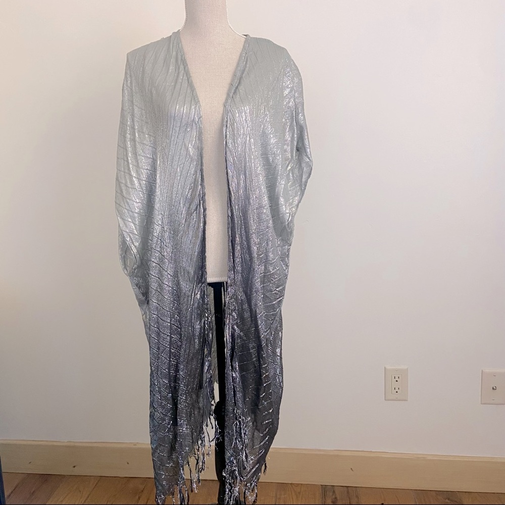 Shiny Silver/Black Ombré Free People Cardigan